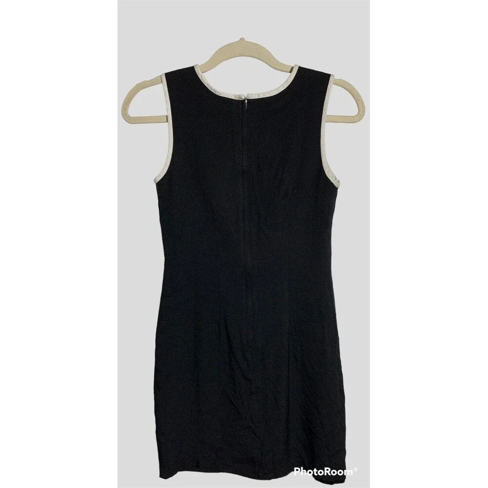 Caren Desiree Company Womens Vintage Size 2 Petites Sleeveless Black Lined Dress